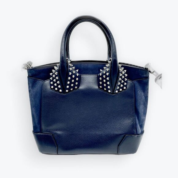 Christian Louboutin Navy Blue Top Handle Spiked 2way Eloise Tote Bag Satchel Sm - Picture 2 of 15